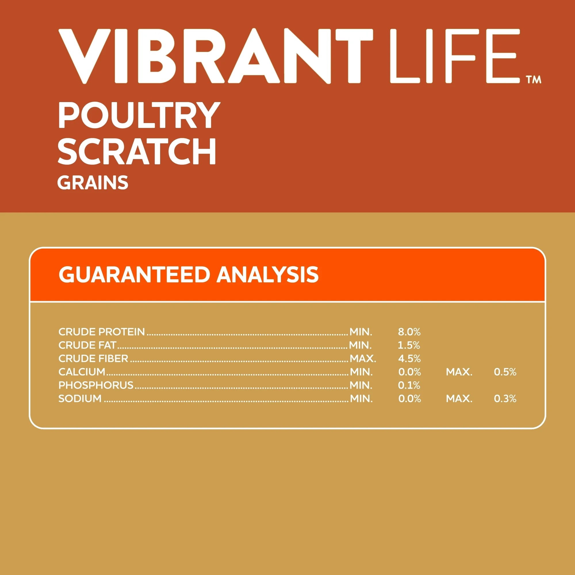 (3 pack) Vibrant Life Poultry Scratch Grains, 40 lb Bag