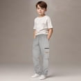 thumbnail image 2 of CONZONE Boys Lined Sweatpants Straight Leg Casual Pants for Child Elastic Waist Solid Warm Fall Winter Jogger Pants with Pockets, 2 of 5