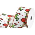 thumbnail image 2 of HOMEFORD ESC05 Christmas Monster Ornaments Faux Linen Ribbon, 2-1/2-inch, 10-yard, White, 2 of 3