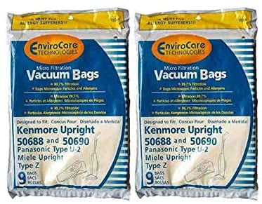 PANASONIC TYPE U-2 MIELE TYPE Z KENMORE 6 bags for Vacuum  TYPE 50680 50688 