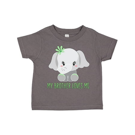 

Inktastic My Brother Loves Me- Cute Elephant Gift Toddler Boy or Toddler Girl T-Shirt