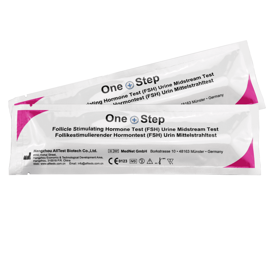 One Step Female Fertility Test Midstream, 2 Test Pack, Peri Menopausal, Menopause Testing Kit, Home Urine FSH Test