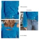 thumbnail image 5 of Blusa de manga larga de moda de color sólido con diseño recortado y hombros descubiertos para mujer para compras en casa Azul XXL, 5 of 6