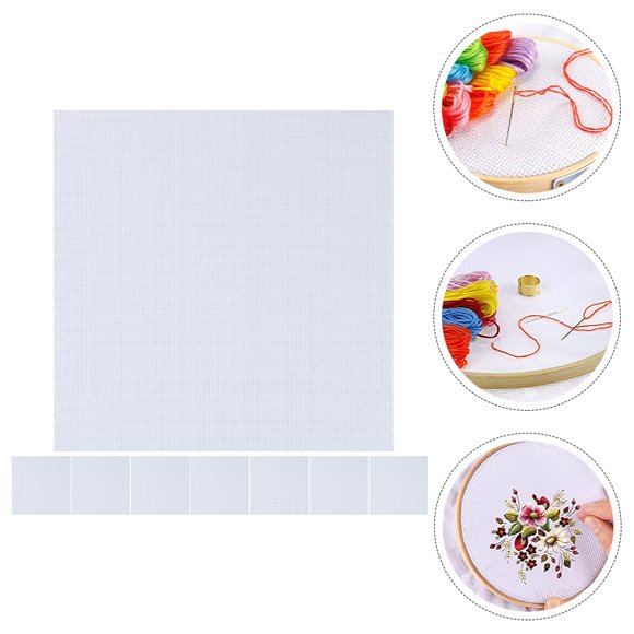 Greenadscape 8Pcs White Embroidery Fabric for Cross Stitch DIY and Sewing Projects with Wrinkle Removal