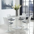 thumbnail image 4 of Modway Lippa 60" x 35" Oval Modern Artificial Marble Dining Table in White, 4 of 4