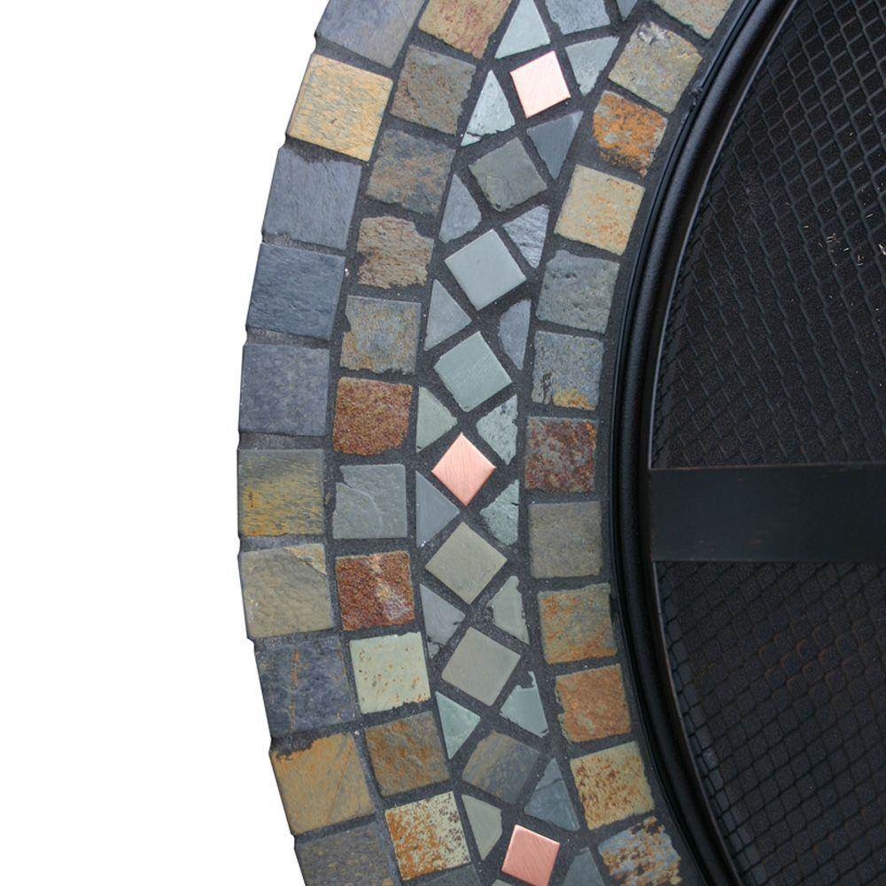 UniFlame 36" Wood Burning Slate & Copper Tile Wrought Iron Fire Pit | WAD931SP - image 2 of 5