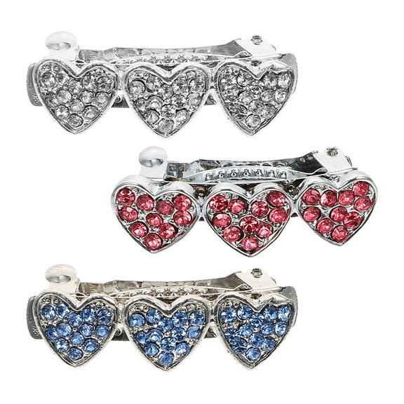 LITINKIMI Pet Hairpins Dog Barrettes Alloy Assorted Color 3Pcs 1.4X0.2X0.2In