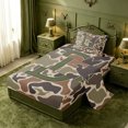 thumbnail image 2 of meiyoeat Duck Pattern Monogrammed D Twin Sheets For Boys,Camouflage Hunting Initial Print Bedding,3-Piece,1 Fitted Sheet and 1 Pillowcase, 2 of 6