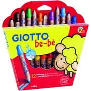 Giotto Be Be Super Large Giant Colored Pencils - Pack of 12 with Large Pencil Sharpener