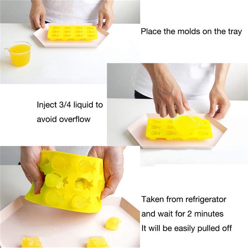 Feiskoo Hawaiian Cactus Flamingo Silicone Ice Molds Maker Bar Party Drink Freeze Molds Silicone Mold For Ice Cube Trays Moulds