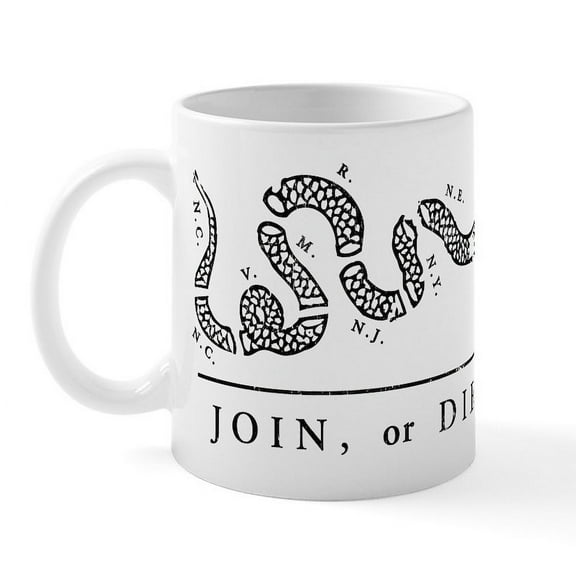 CafePress - Join Or Die Mug - 11 oz Ceramic Mug - Novelty Coffee Tea Cup