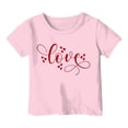thumbnail image 4 of Ulitacool T Shirt For Girls Comfortable Short Sleeve Tops Heart Graphic Tee O Neck Tops Summer Clothing 2-3 Years Pink, 4 of 4