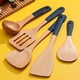 thumbnail image 3 of Juego de 5 utensilios de cocina, pala de madera antideslizante con mango largo, cuchara, espátula para freír, juego de cinco piezas., 3 of 7
