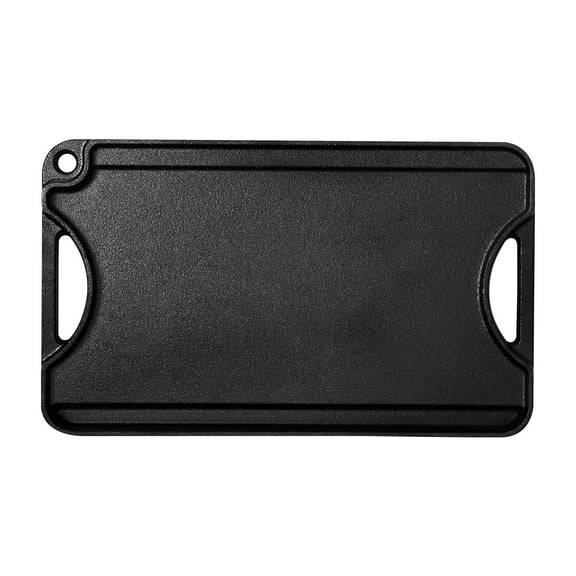 KFFKFF Switchable Grill/Griddle, Cast Iron Pan of 14x8.5 inch, Pre-Treated, Compact Square Pan with Grip, Household Utensils for Indoor/Outdoor Cooktop, Gas, Campfire Barbecue, Color - Black