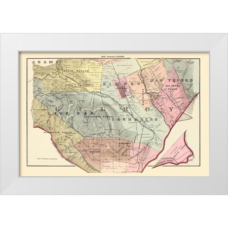 Thompson 14x11 White Modern Wood Framed Museum Art Print Titled - Gilroy California Landowner - Thompson 1876