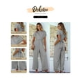 thumbnail image 3 of DOKOTOO One Piece Jumpsuits for Women Dressy Casual Tie Waist Playsuits Elegant Zipper Jumpsuits and Rompers, 3 of 7