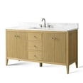 thumbnail image 3 of Vanity Art 60" Bathroom Vanity with Sink, Freestanding Storage Cabinet with Engineered Marble Top, Flip Down Tray, Drawer, and Shelve, 3 of 8