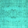 thumbnail image 1 of Ahgly Company Indoor Square Persian Turquoise Blue Bohemian Area Rugs, 3' Square, 1 of 4