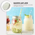 thumbnail image 3 of Bamboohart 12pcs Mason Jar Lids with Straw Hole Metal Wide Mouth Canning Caps, 3 of 7