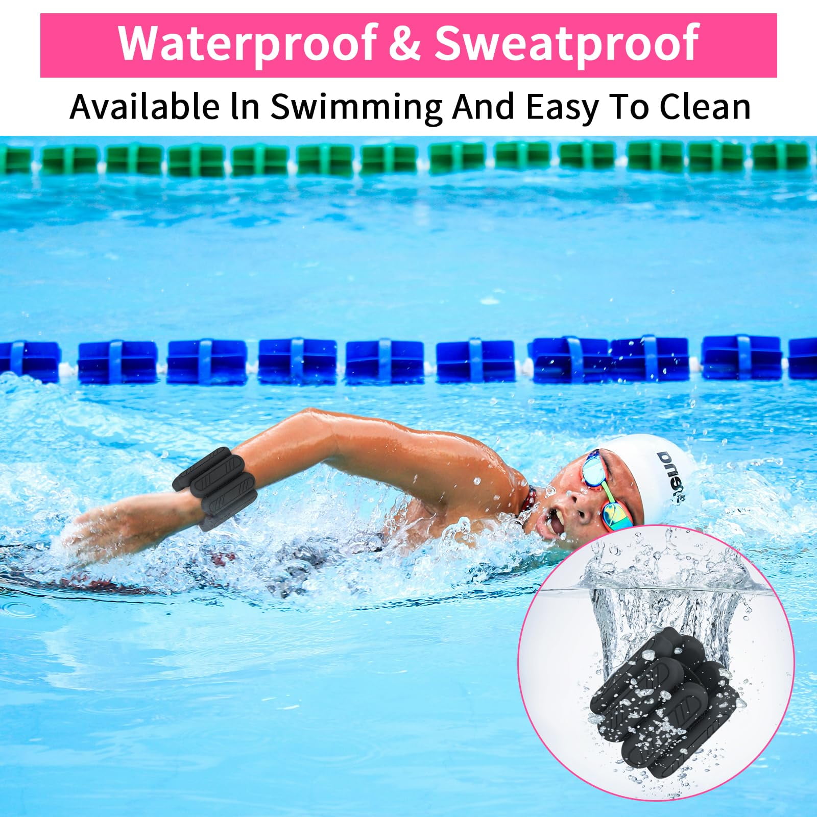 LTECARP Adjustable Ankle & Wrist Weights for Women & Men, 1/2/4 lbs Silicone Design with Comfort Fit - Arm/Leg Workout Weights for Gym, Pilates, Yoga, Walking, Barre, Dance