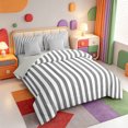 thumbnail image 2 of Erosebridal Abstract Linear Art 7-Piece Twin Bedding,Mid-Century Striped Bedding Comforter Set,Light Gray Reversible, 2 of 7