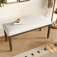 thumbnail image 2 of Knubmt Padded Seat Dining Bench with Wood Frame, 38 inch Upholstered Dining Bench for Living Room, Kitchen, Bedroom, Hallway, Beige+Brown, 2 of 9