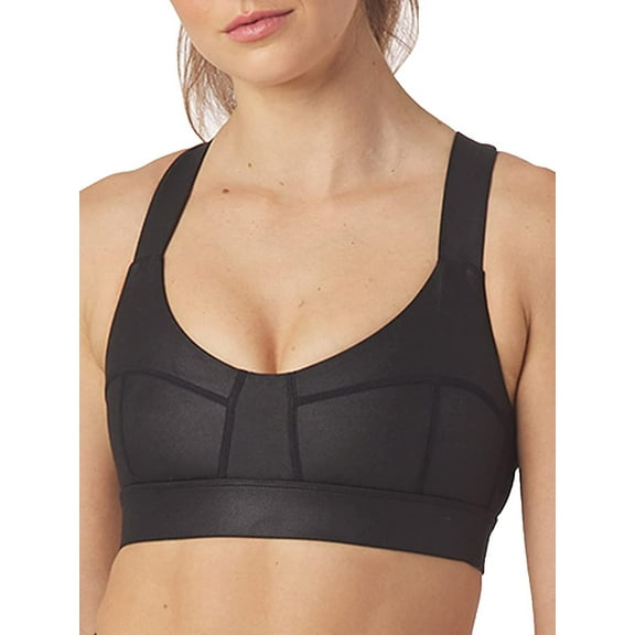 Glyder BLACK GLOSS Boudoir Wire-Free Sports Bra, US Large