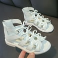 thumbnail image 7 of jobturf Girls Bow Gladiators Sandals Toddlers Strappy Open Toe Sandals Summer Flats Shoes with High Back Zipper for Little Girls Big Kids, 7 of 7