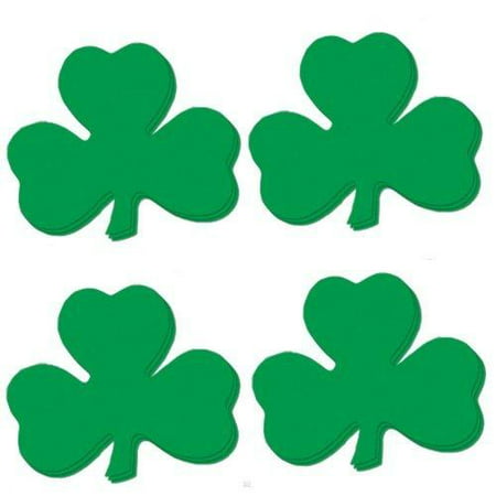 5 Inch Shamrock Cutouts 10pc 2-Sided Green St Patricks Day Party Decorations