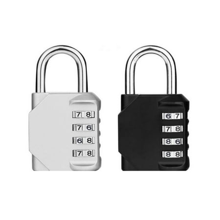 Padlock - 4 Digit Combination Lock for Gym, Sports, School & Employee Locker, Outdoor, Fence, Hasp and Storage - All Weather Metal & Steel - Easy to Set Your Own Keyless Resettable