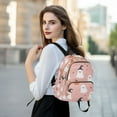 thumbnail image 6 of FORMRS Mini Backpack Purse for Women Quilted Travel Daypack Casual Shoulder Bag, Pink Cartoon Halloween, 6 of 7