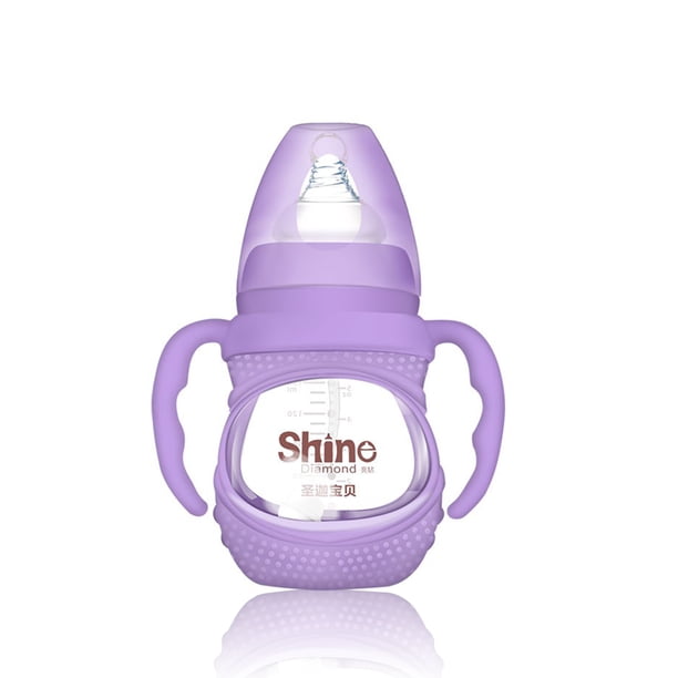Biberón Leche para bebé Alimentador de agua Bebida para recién nacidos Aprendizaje de enfermería resistente al calor Taza de pezón para niños pequeños resistente al calor Púrpura, 150 ml Inevent BA000333-10
