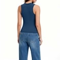 thumbnail image 6 of YUGYXL Womens Sleeveless High Neck Tank Tops Fashion Summer Casual Basic Slim Fit Ribbed Knit Racerback Top Shirt Clothes Blue M, 6 of 8