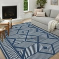 thumbnail image 2 of Hasoo Washable Geometric Area Rug 10x13 Large Rug for Bedroom Farmhouse Boho Indoor Carpet Home Decor, Blue, 2 of 6