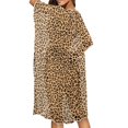 thumbnail image 4 of HELLHERO Polyester Bathing Suit Cover Up for Vacation Fashion Free Size Long Kimono Swimsuit Cover Up Classic Leopard Pattern, 4 of 6