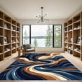 thumbnail image 2 of ODIKA 5' x 7' Machine Washable Non-Slip Area Rug, abstract print High Traffic Rug, Blue, 1187306, 2 of 7