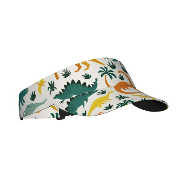 Balery Dinosaurs and Tropical Leaves Sport Wear Athletic Visor Sun Sports Visor Hat Visor Adjustable Cap for Women and Men (One Size)
