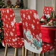 thumbnail image 3 of Christmas Chair Covers Set of 6 Snowman Red Truck Dining Chair Seat Cover Stretch Removable Xmas Chair Slipcover Protector for Xmas Dining Room Kitchen Home Decor, 3 of 6