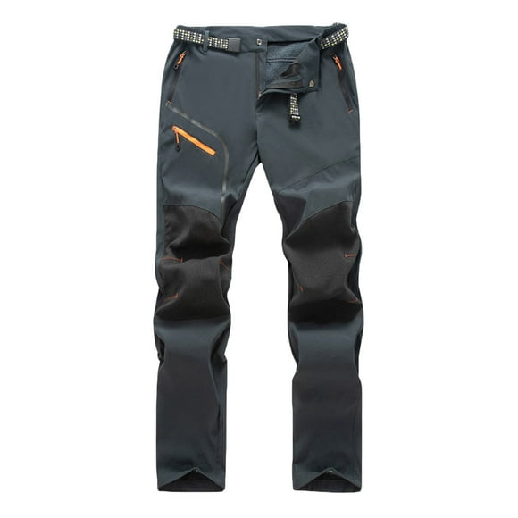 Leodye Mens velvet Lightweight Cargo Hiking Patns Outdoor Quick Dry Work Tactical Pants with Pockets Water Resistant Fishing Travel Pants Gray M(M)