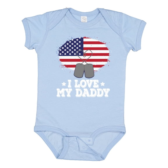 Inktastic I Love My Daddy Military Son Daughter Boys or Girls Baby Bodysuit