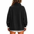 thumbnail image 6 of Textilo Womens Oversized Sweatshirt Henley Neck Snap Buttons Pullover Long Sleeves Drop Shoulder Stand Collar Sweatshirts Comfy Breathable Loose Fit 2026 Fall Winter Outfits Clothes,Black M, 6 of 6