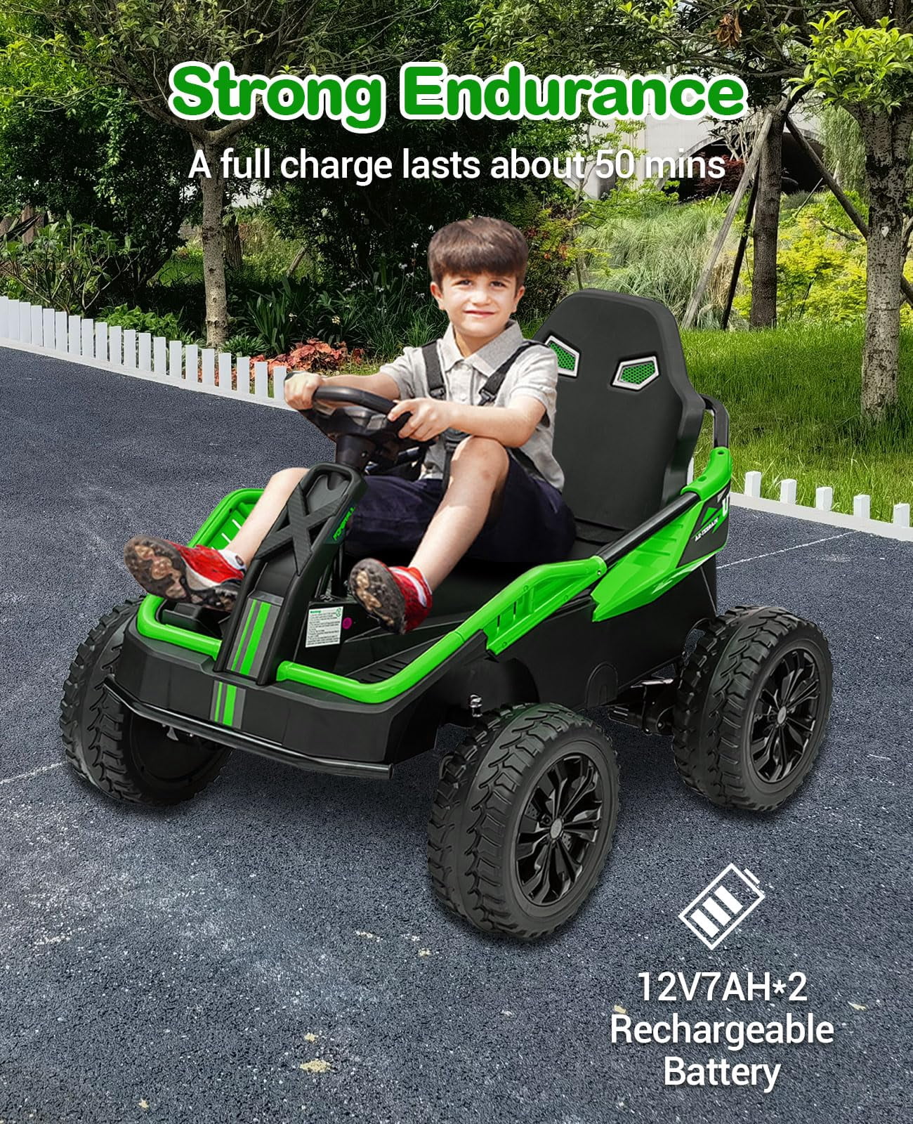 Towallmark 24V Kids Electric Car with Parent Control, 6MPH 200W 4x4 Ride On Car, 4 Shock Absorbers, Wide Adjustable Seat, Music, Wear-Resistant Wheels, 4 Wheeler ATV for Boys Girls Ages 3+