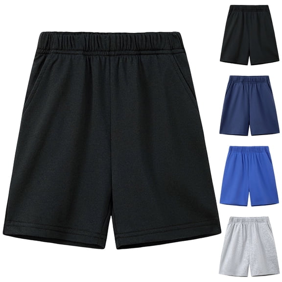 WUANDIXFA Boys Athletic Shorts Quick Dry Lightweight Kids Elastic High Waist Summer Running Outdoor Shorts Toddler Clothes (Blue, 6-7 Years)