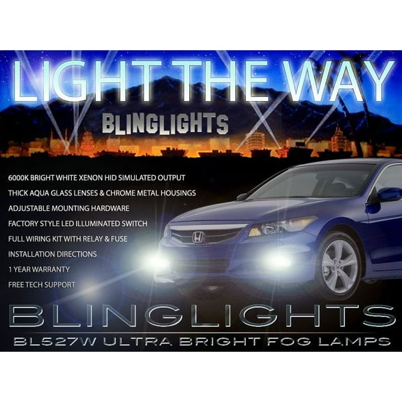 2011 2012 Honda Accord Fog Lamp Driving Light Kit coupe sedan