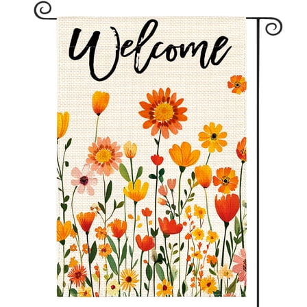 Sm:)e Flower Spring Garden Flag 12x18 Inch Double Sided - Seasonal Decorative Flag Rustic Outdoor Yard Decor