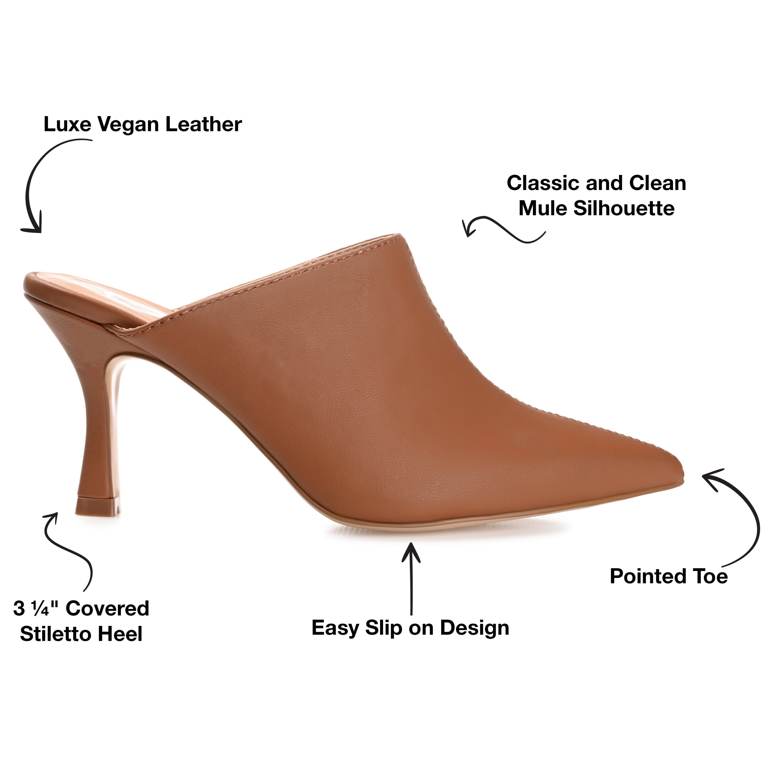 Journee Womens Shiyza Mules High Stiletto Pointed Toe Pumps