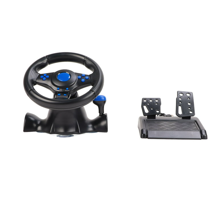 Fyydes PC Game Racing Wheel,Game Steering Wheel 180° Rotation 7 in 1  Vibration USB Racing Game Wheel with Pedal for PS4 PC,Game Steering Wheel
