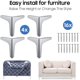 thumbnail image 2 of Patas para muebles de 7"/17,5 cm, 4 patas de metal modernas con forma de triángulo de diamante para muebles, repuesto para armario, sofá, sillón, otomana, 2 of 5