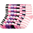 thumbnail image 6 of Women's Super Fuzzy Crazy Colorful Fun Cute Cozy Striped Socks - 8 Pairs - Assortment S4, 6 of 6