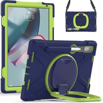 XYX Case for Lenovo Tab P11 Pro Gen 2 2022 11.2 inch(TB-138FC/TB-132FU), 360 Degree Rotating Hand Grip Shockproof Cover with Shoulder Strap, NavyBlue Lime